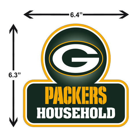 Green Bay Packers Household Vinyl Auto or Flat Surface Decal NFL