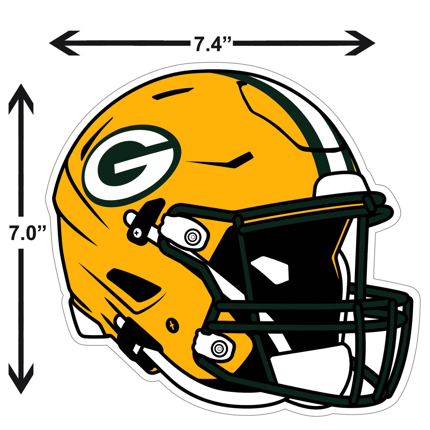 Green Bay Packers Helmet Vinyl Auto or Flat Surface Decal (NFL)