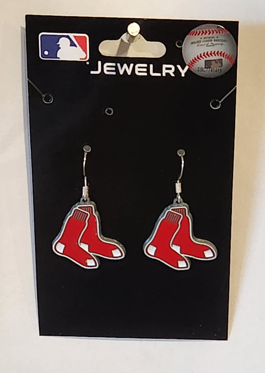 Boston Red Sox Dangle Earrings (Zinc) MLB Baseball Jewelry
