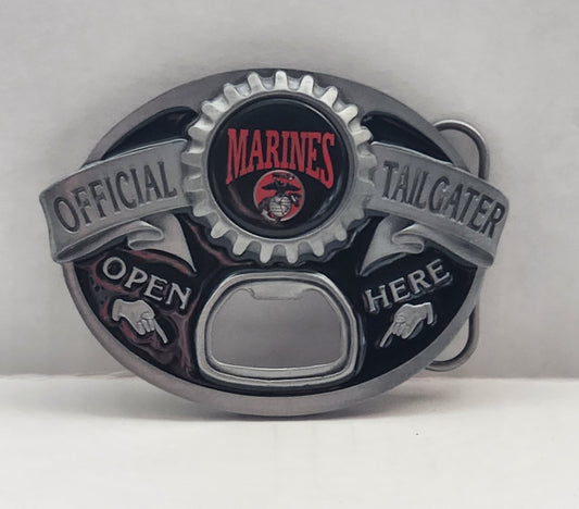 U.S. Marine Corps Tailgater Belt Buckle with Bottle Opener (Military)