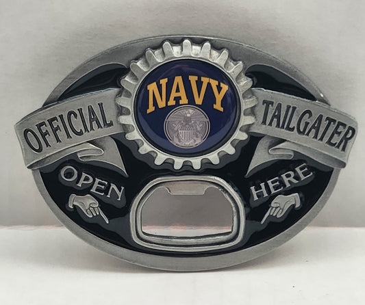 U.S. Navy Tailgater Belt Buckle with Bottle Opener (Military)