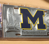 Michigan Wolverines Solid Metal 3D Collector License Plate NCAA Licensed