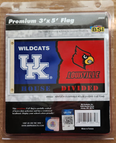 Kentucky Wildcats Louisville Cardinals 3' x 5' House Divided Flag NCAA