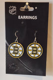 Boston Bruins Dangle Earrings (Chrome) NHL Hockey
