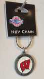 Wisconsin Badgers 3-D Metal Key Chain NCAA Licensed (Round)