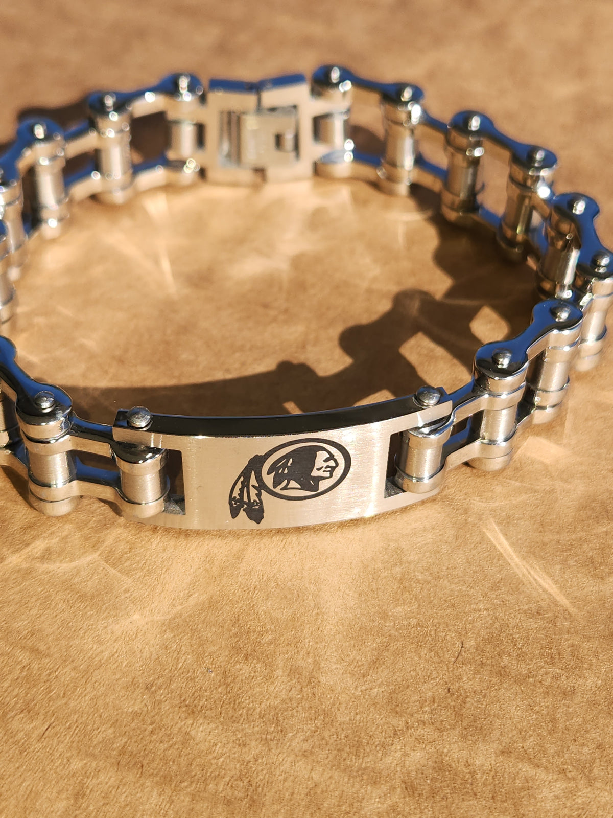 Washington Redskins 8.5" Heavy Duty Metal Link Bracelet NFL