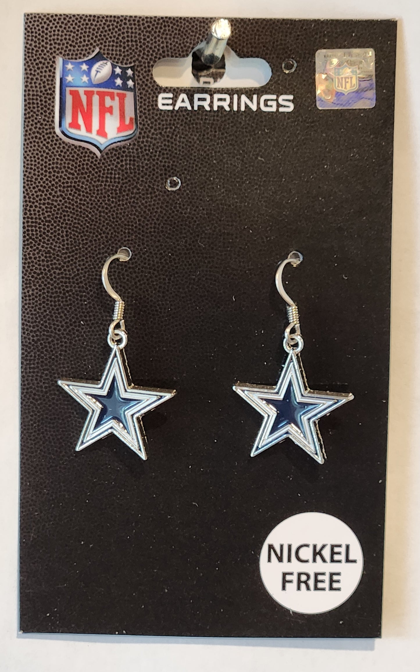 Dallas Cowboys Dangle Earrings (Chrome) NFL Football