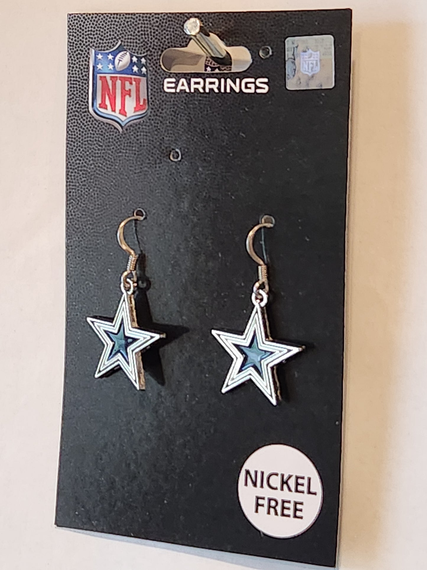 Dallas Cowboys Dangle Earrings (Chrome) NFL Football