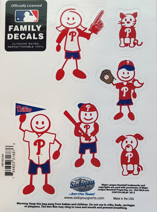 Philadelphia Phillies Outdoor Rated Vinyl Family Decals MLB Baseball