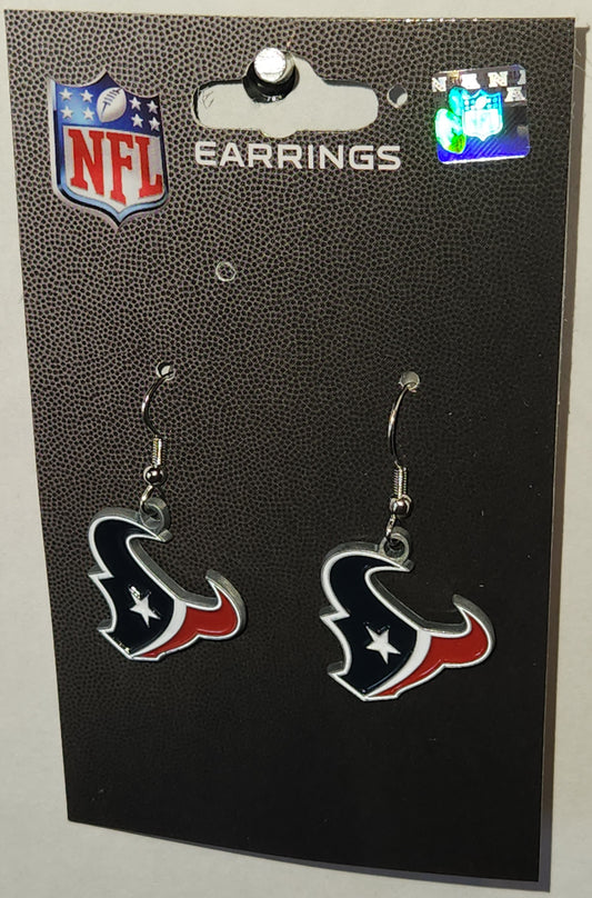Houston Texans Dangle Earrings (Zinc) NFL Football