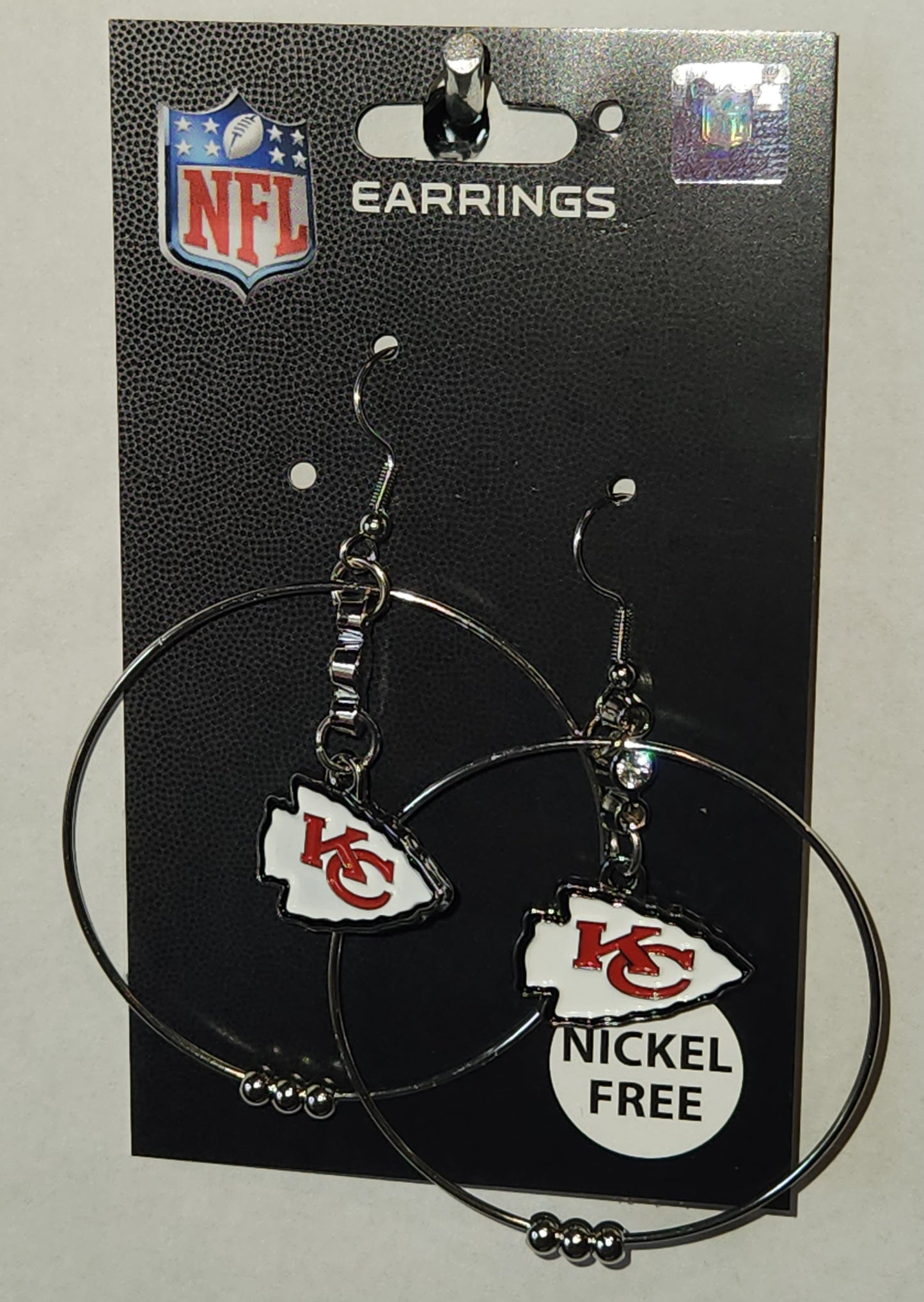 Kansas City Chiefs 2 inch Hoop Earrings NFL Licensed Football Jewelry