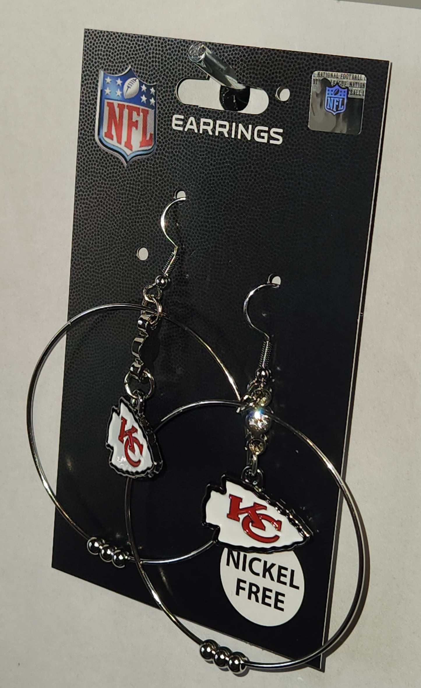 Kansas City Chiefs 2 inch Hoop Earrings NFL Licensed Football Jewelry