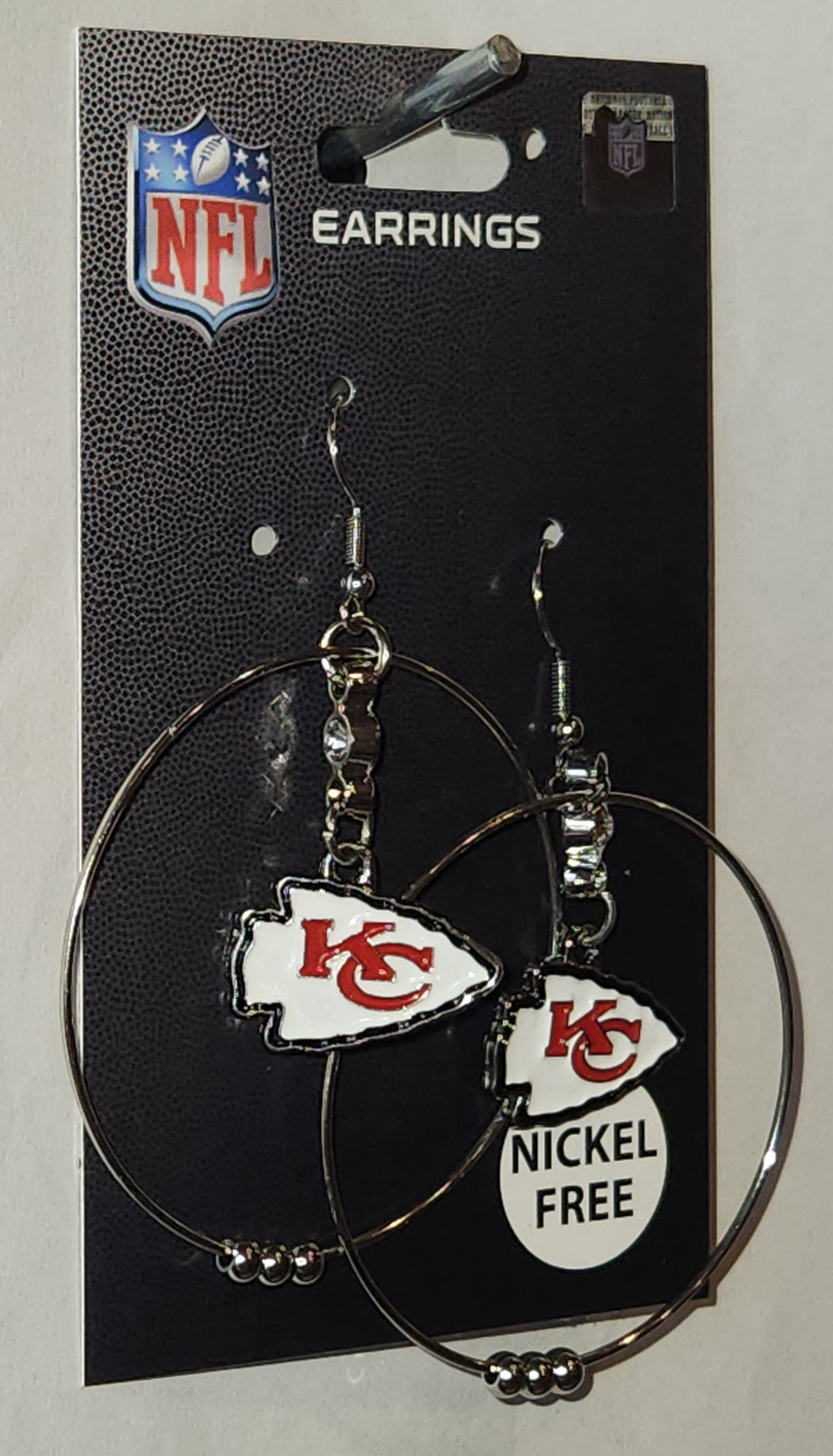 Kansas City Chiefs 2 inch Hoop Earrings NFL Licensed Football Jewelry