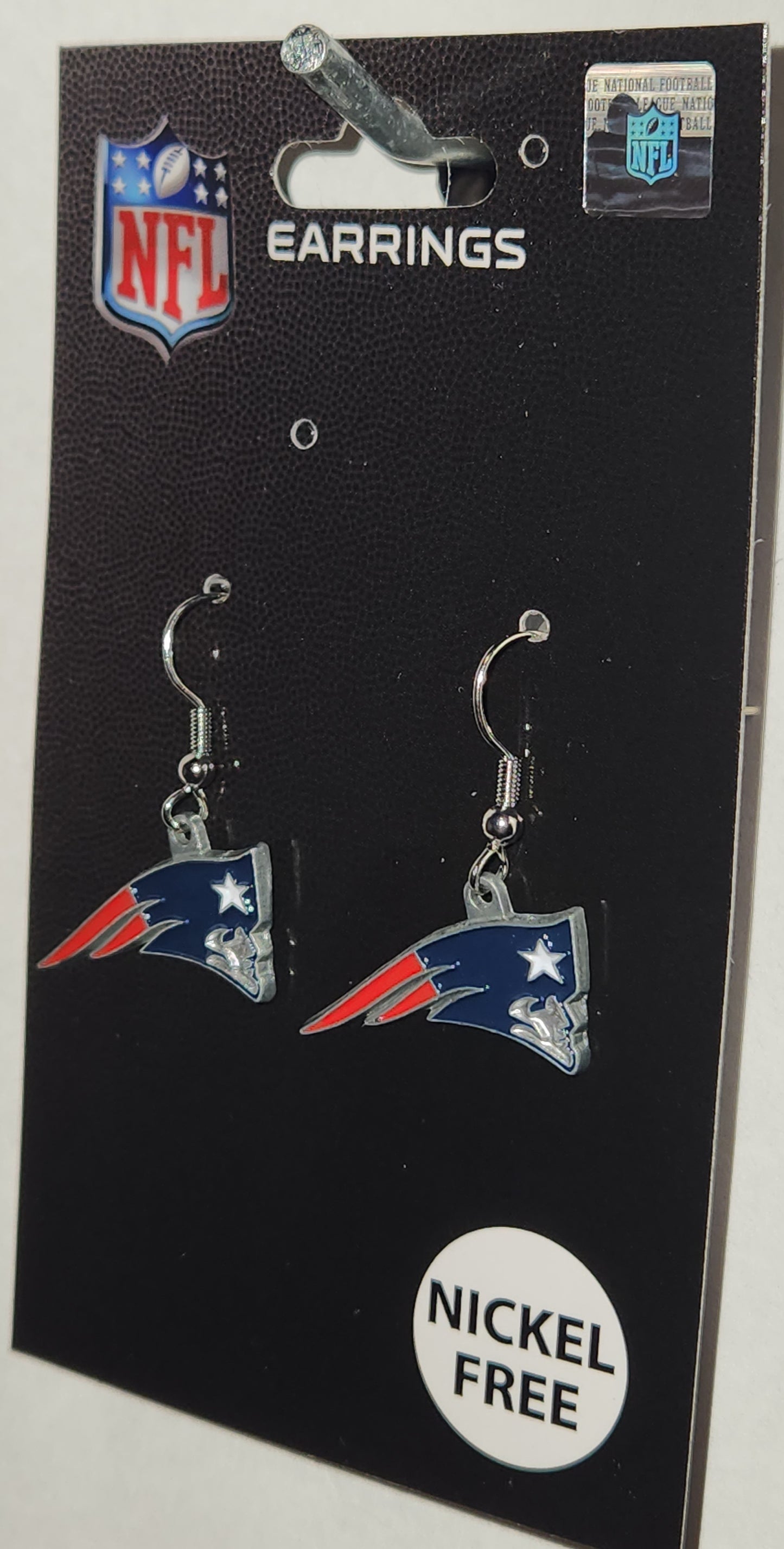 New England Patriots Dangle Earrings (Zinc) NFL Football