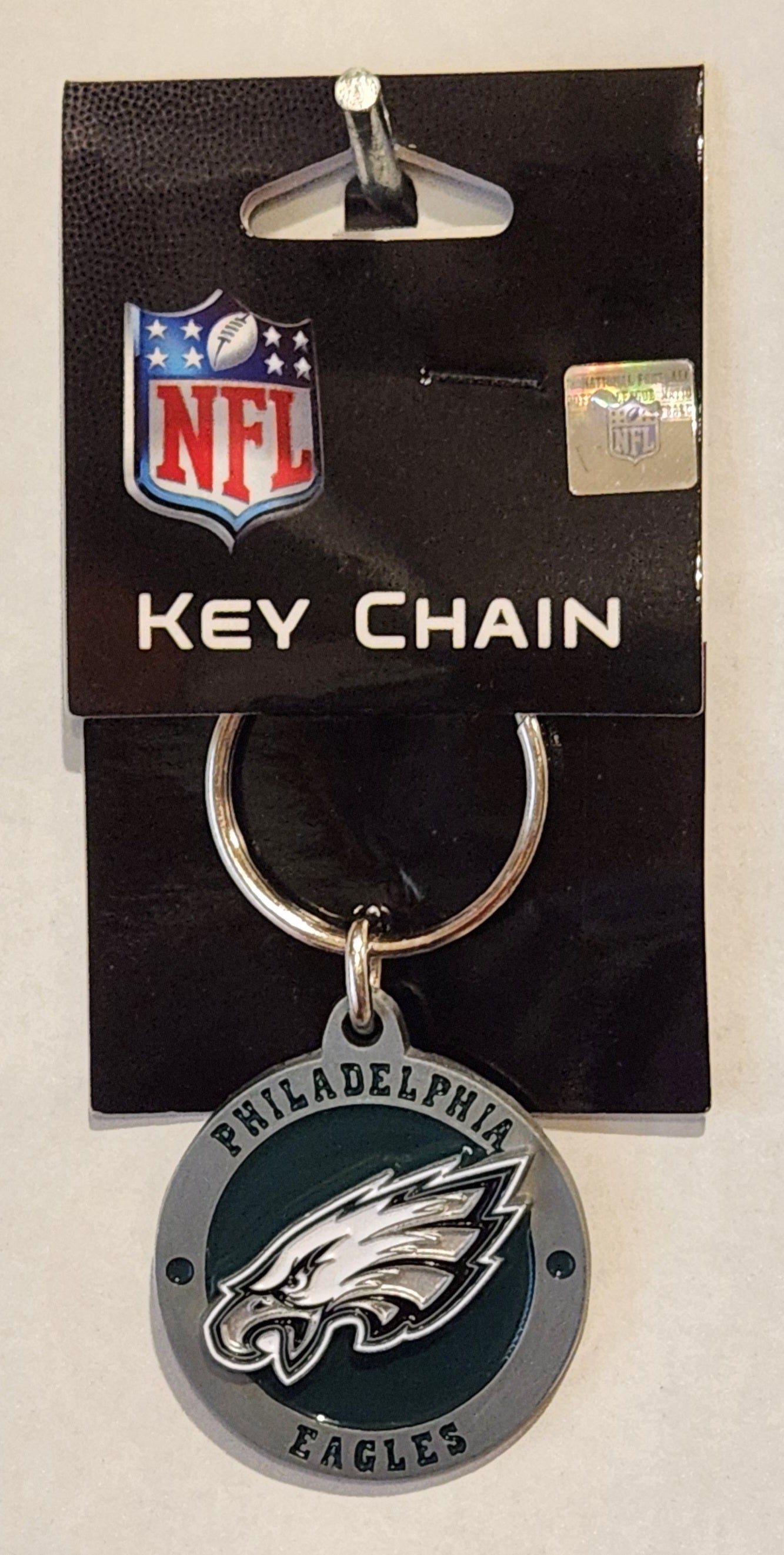Philadelphia Eagles 3-D Logo Metal Key Chain NFL Football (Round)