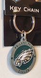 Philadelphia Eagles 3-D Logo Metal Key Chain NFL Football (Round)