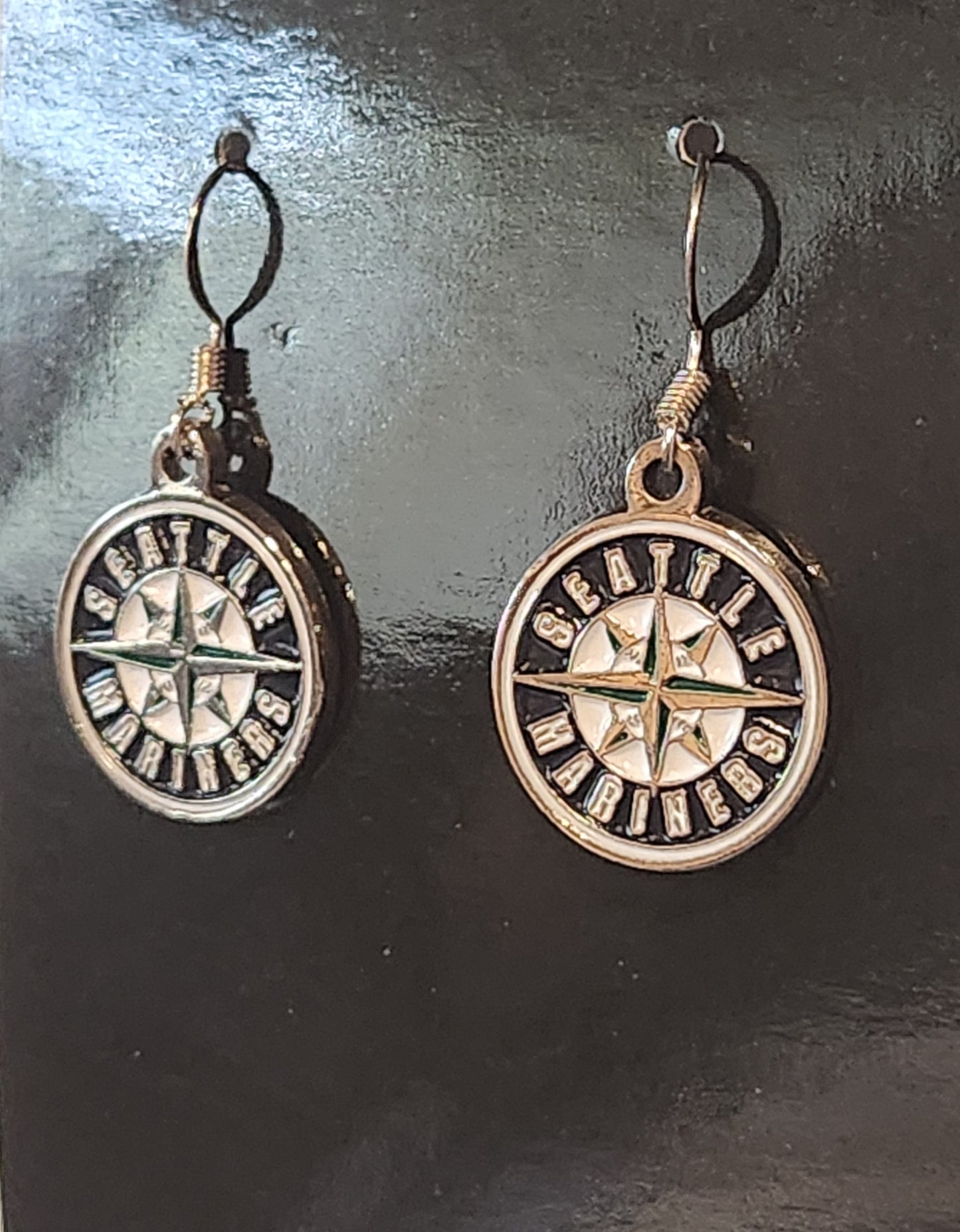 Seattle Mariners Dangle Earrings (Chrome) MLB Baseball