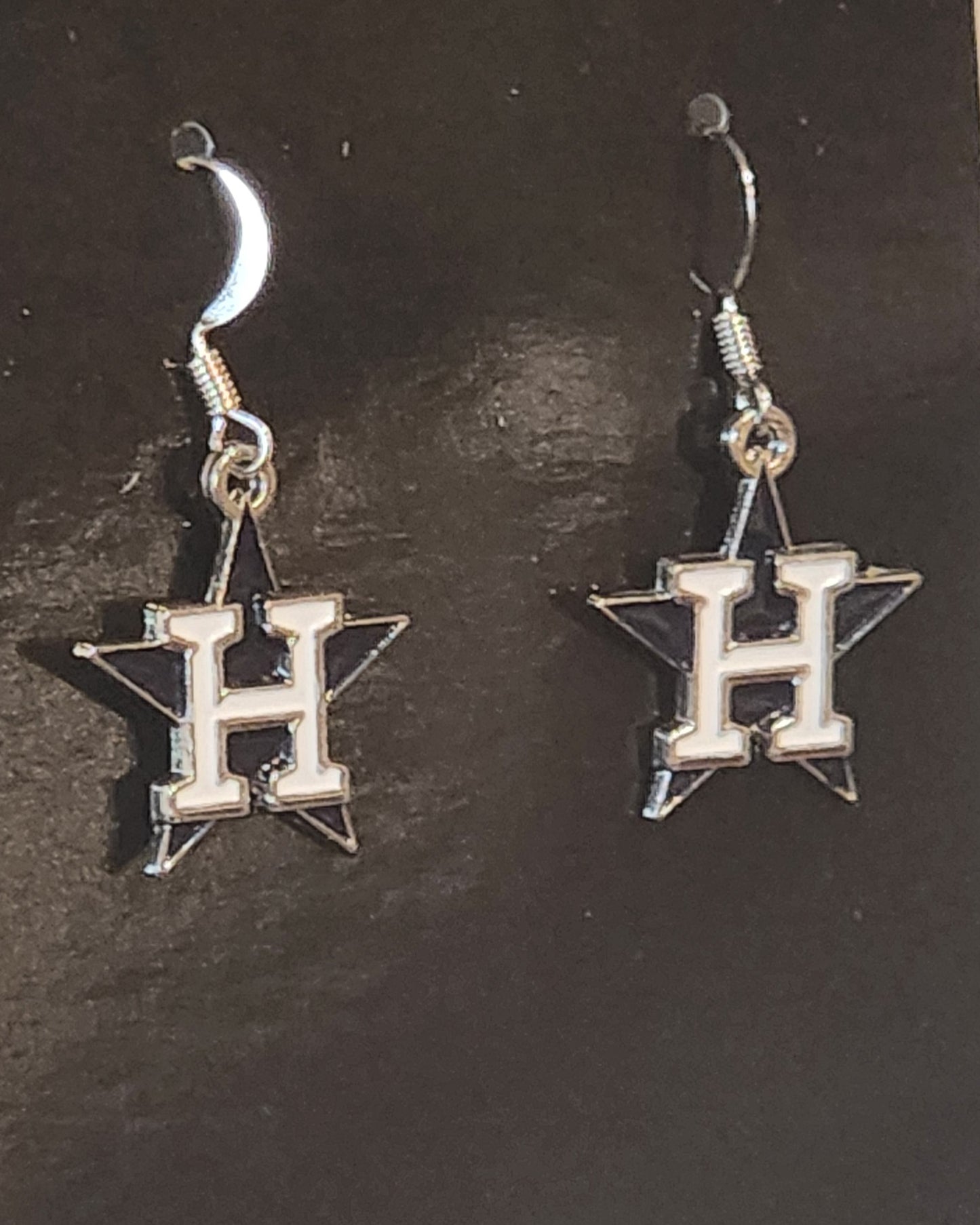 Houston Astros Dangle Earrings (Chrome) MLB Baseball