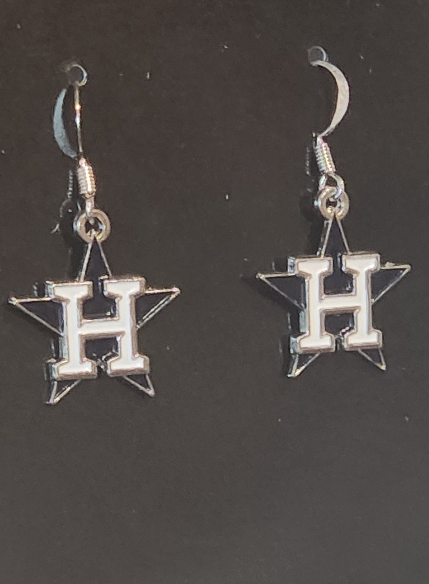 Houston Astros Dangle Earrings (Chrome) MLB Baseball