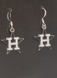 Houston Astros Dangle Earrings (Chrome) MLB Baseball