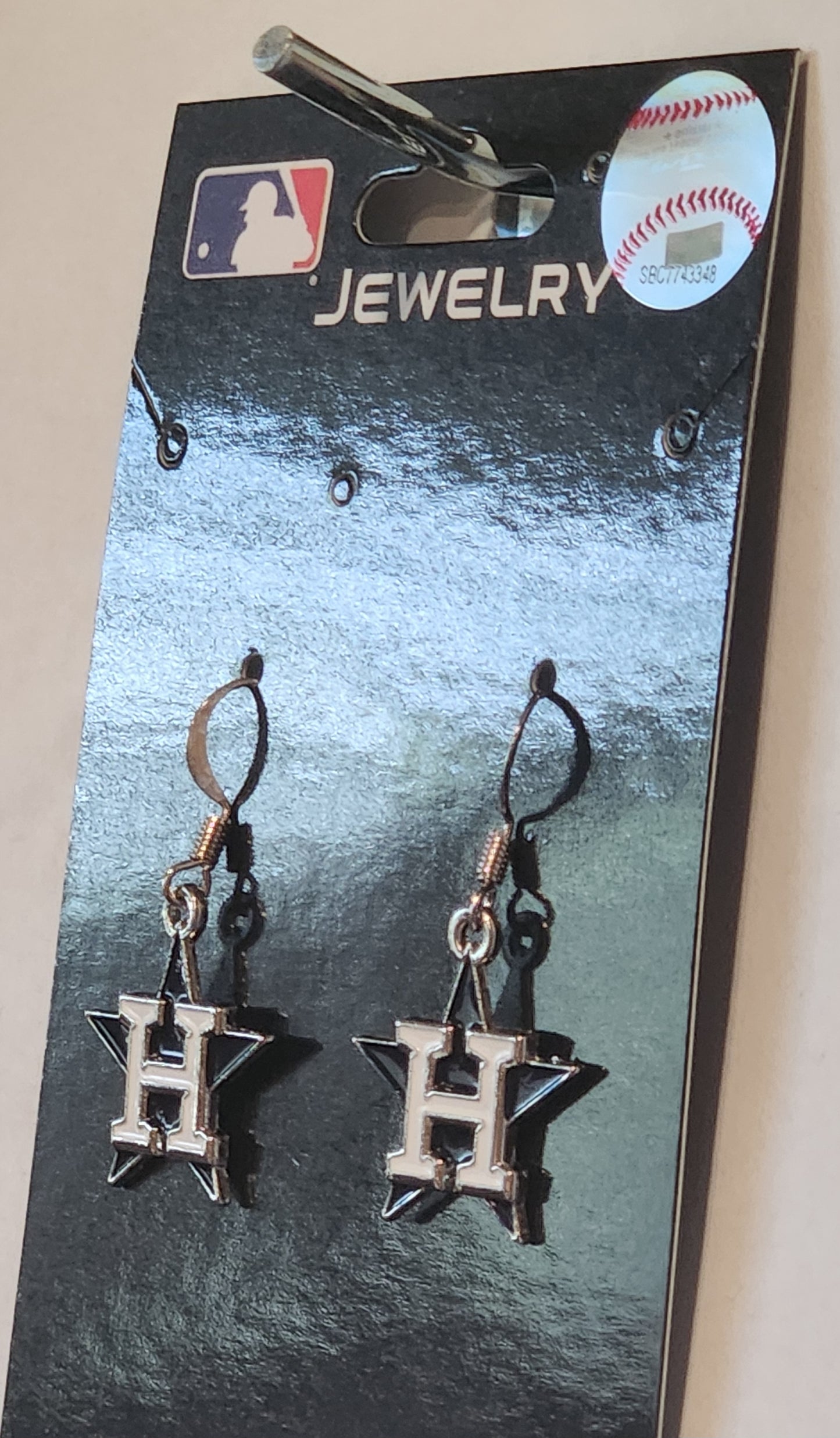 Houston Astros Dangle Earrings (Chrome) MLB Baseball