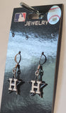 Houston Astros Dangle Earrings (Chrome) MLB Baseball