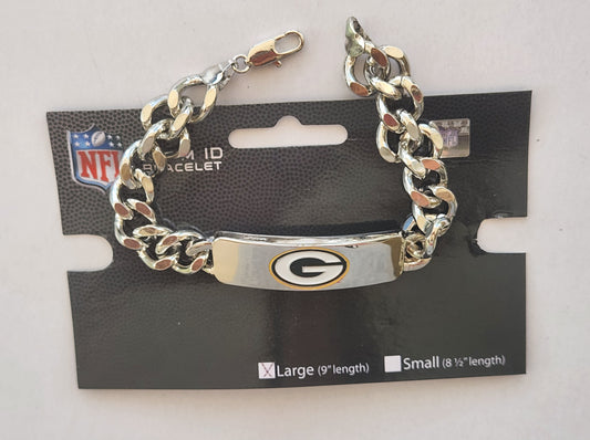 Green Bay Packers 9" Heavy Duty Metal Link Team ID Bracelet NFL