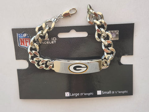 Green Bay Packers 9" Heavy Duty Metal Link Team ID Bracelet NFL