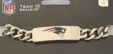 New England Patriots 9" Heavy Duty Metal Link Team ID Bracelet NFL