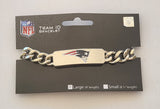 New England Patriots 9" Heavy Duty Metal Link Team ID Bracelet NFL
