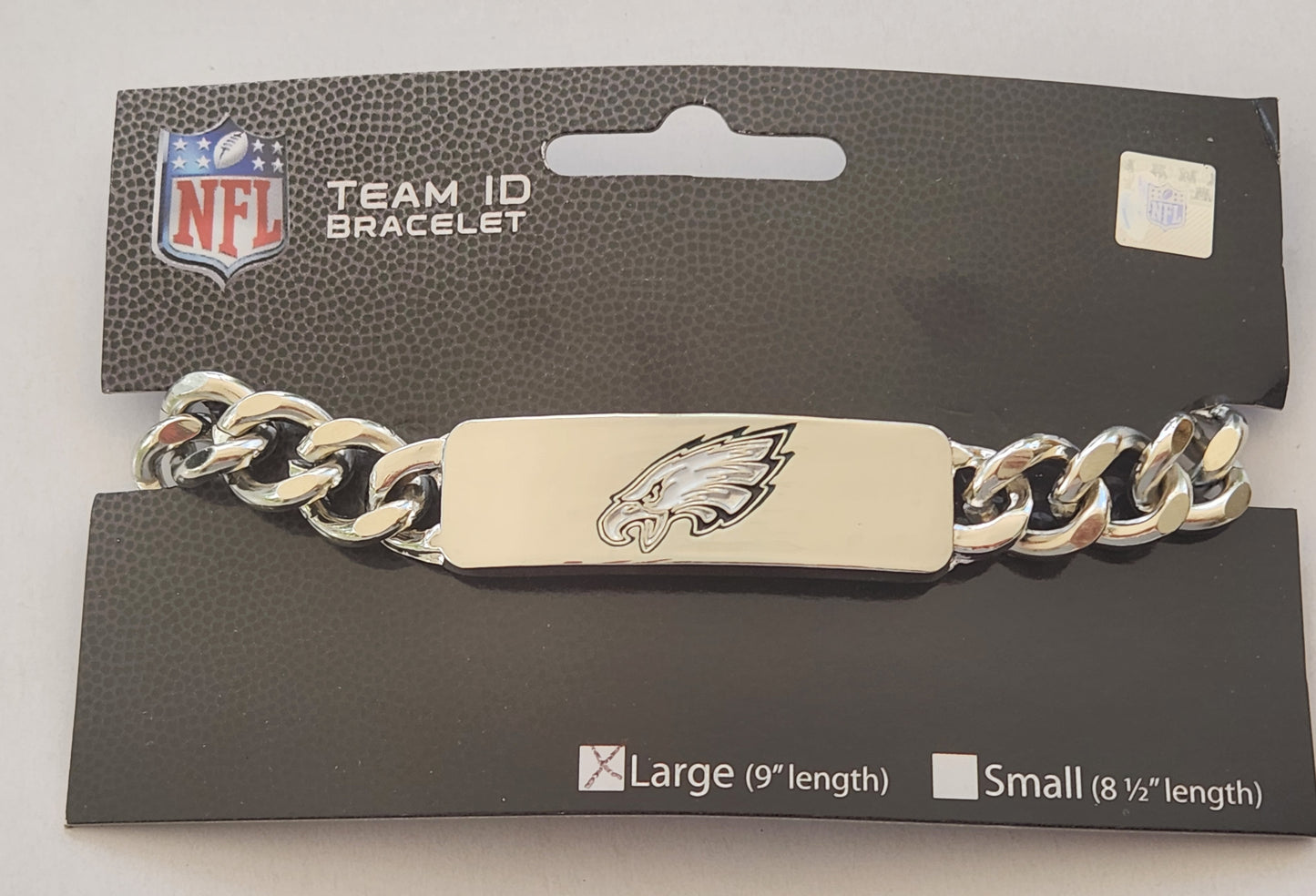 Philadelphia Eagles 9" Heavy Duty Metal Link Team ID Bracelet NFL Football