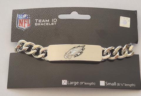 Philadelphia Eagles 9" Heavy Duty Metal Link Team ID Bracelet NFL Football