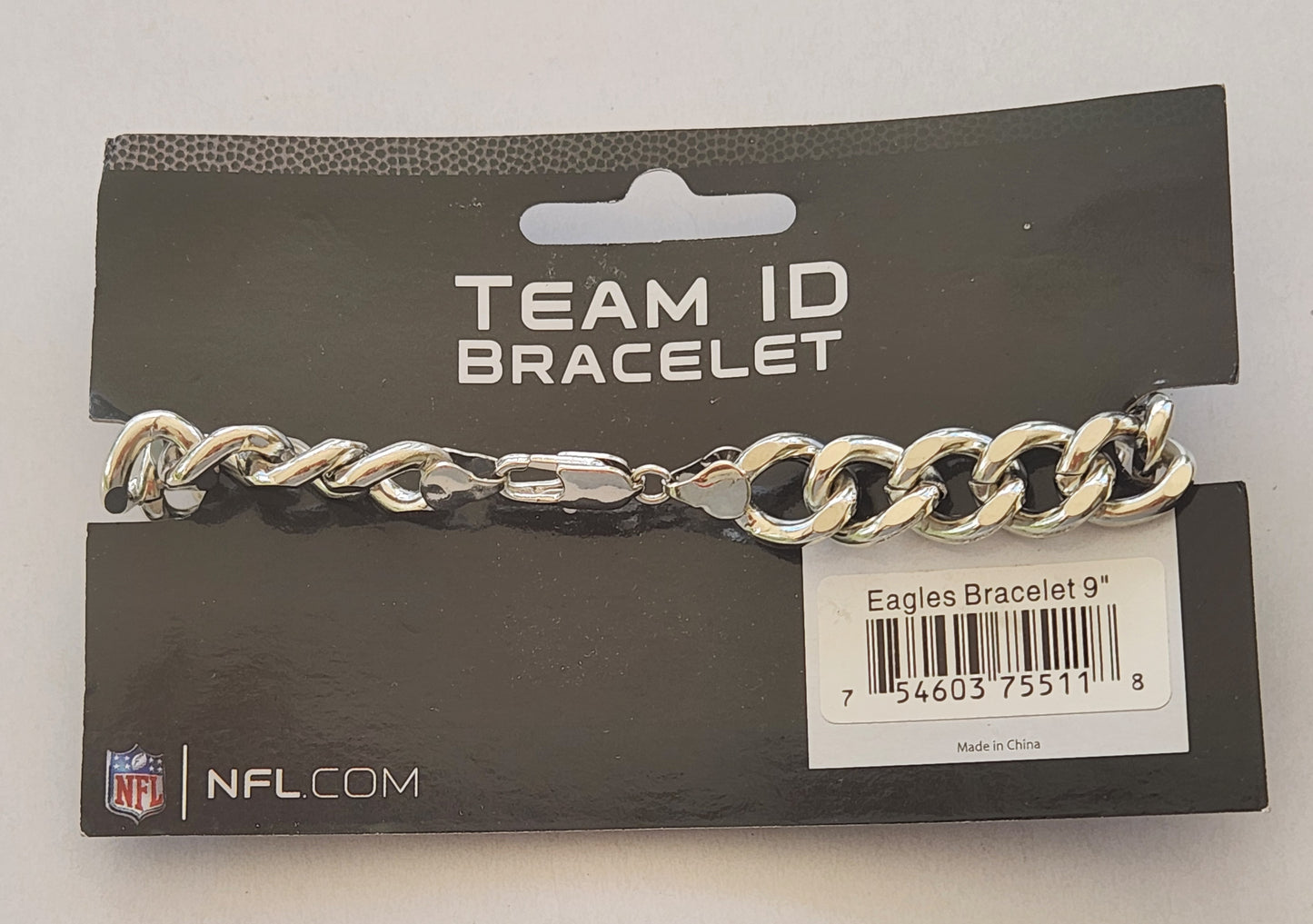 Philadelphia Eagles 9" Heavy Duty Metal Link Team ID Bracelet NFL Football
