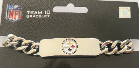 Pittsburgh Steelers 9" Heavy Duty Metal Link Team ID Bracelet NFL