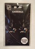 San Jose Sharks Dangle Earrings (Chrome) NHL Hockey