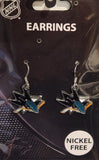San Jose Sharks Dangle Earrings (Chrome) NHL Hockey