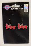 Nebraska Cornhuskers Huskers Dangle Earrings (Chrome) NCAA