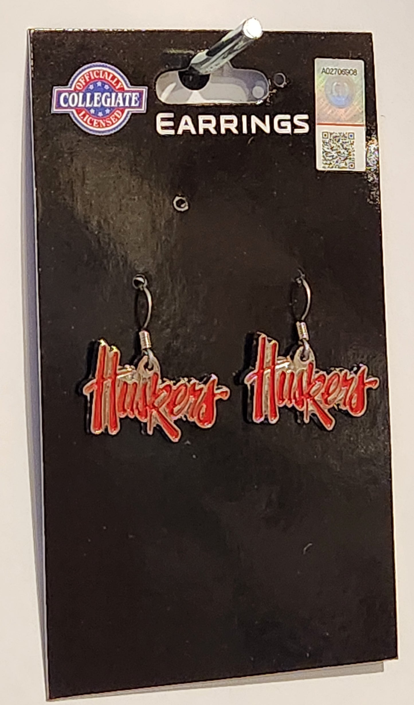 Nebraska Cornhuskers Huskers Dangle Earrings (Chrome) NCAA