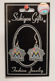 Miami Marlins Dangle Earrings Licensed MLB Baseball Jewelry