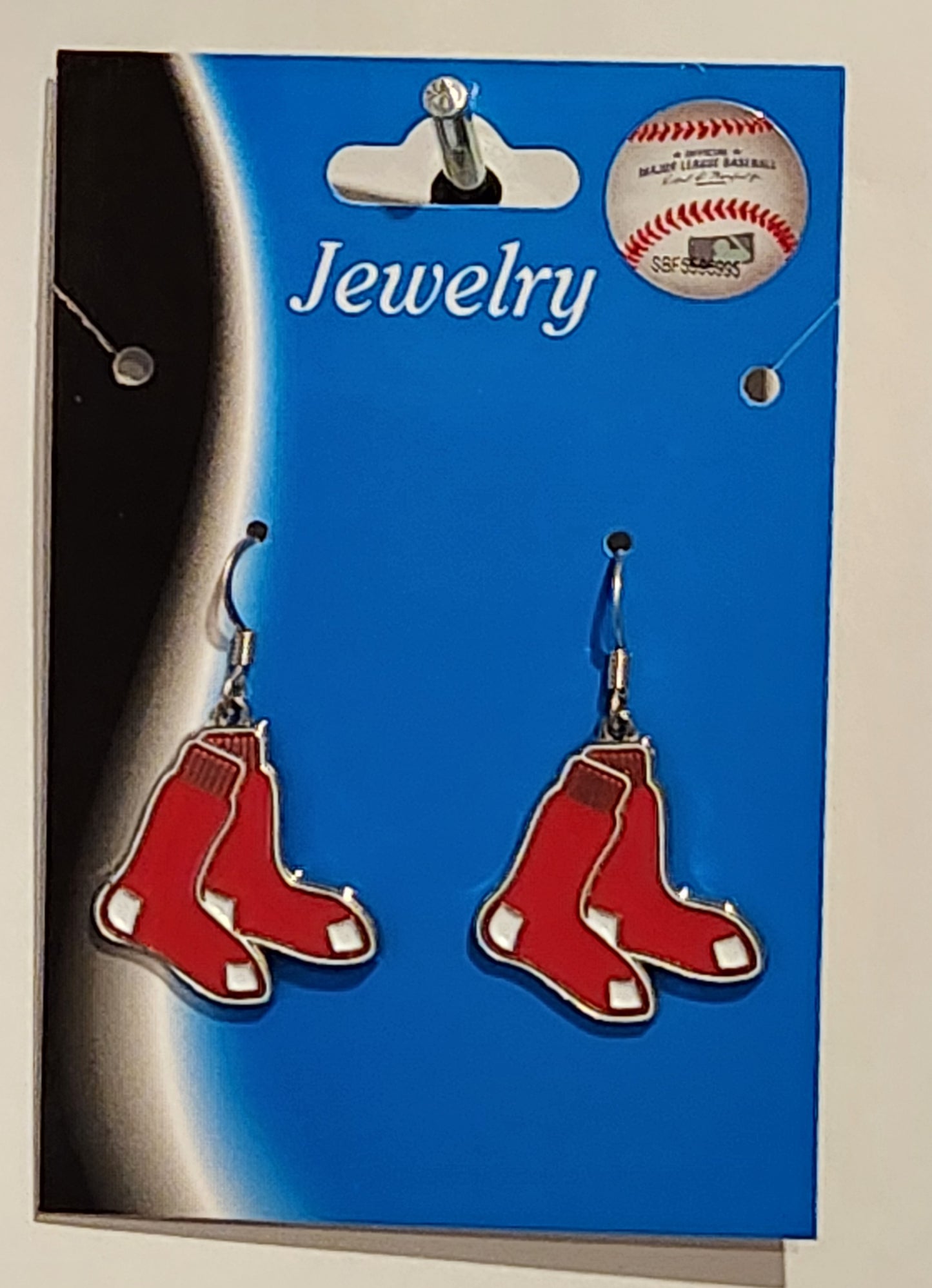 Boston Red Sox Dangle Earrings (Chrome) MLB Jewelry