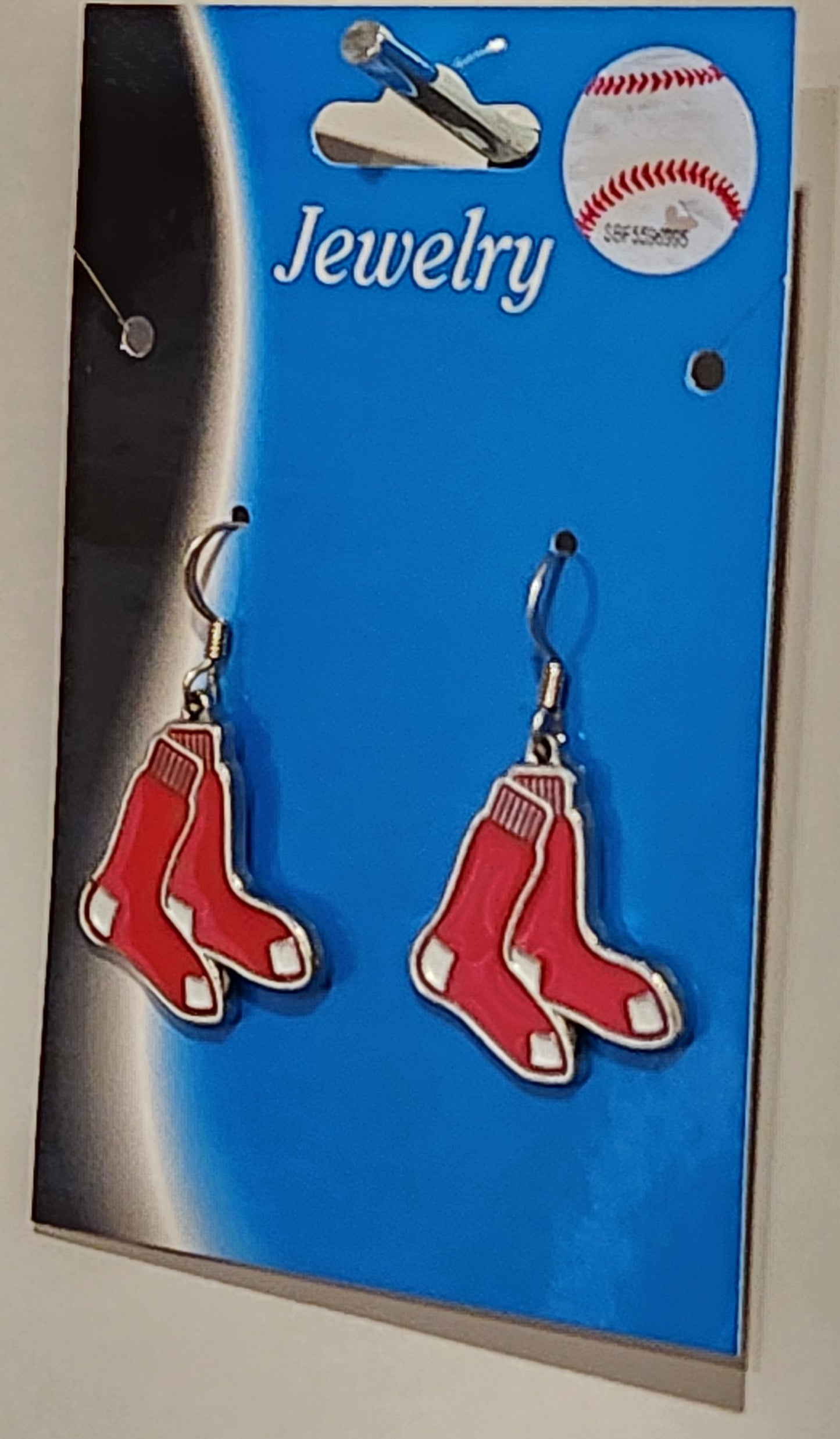 Boston Red Sox Dangle Earrings (Chrome) MLB Jewelry