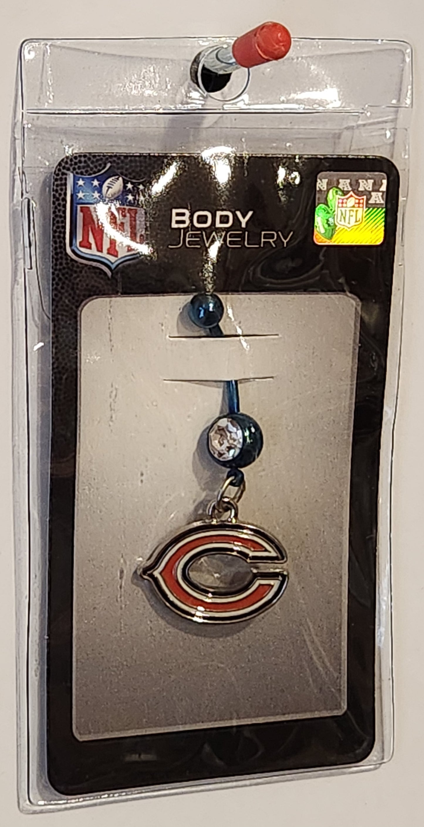 Chicago Bears Dangle Navel Belly Ring with Team Logo Charm NFL