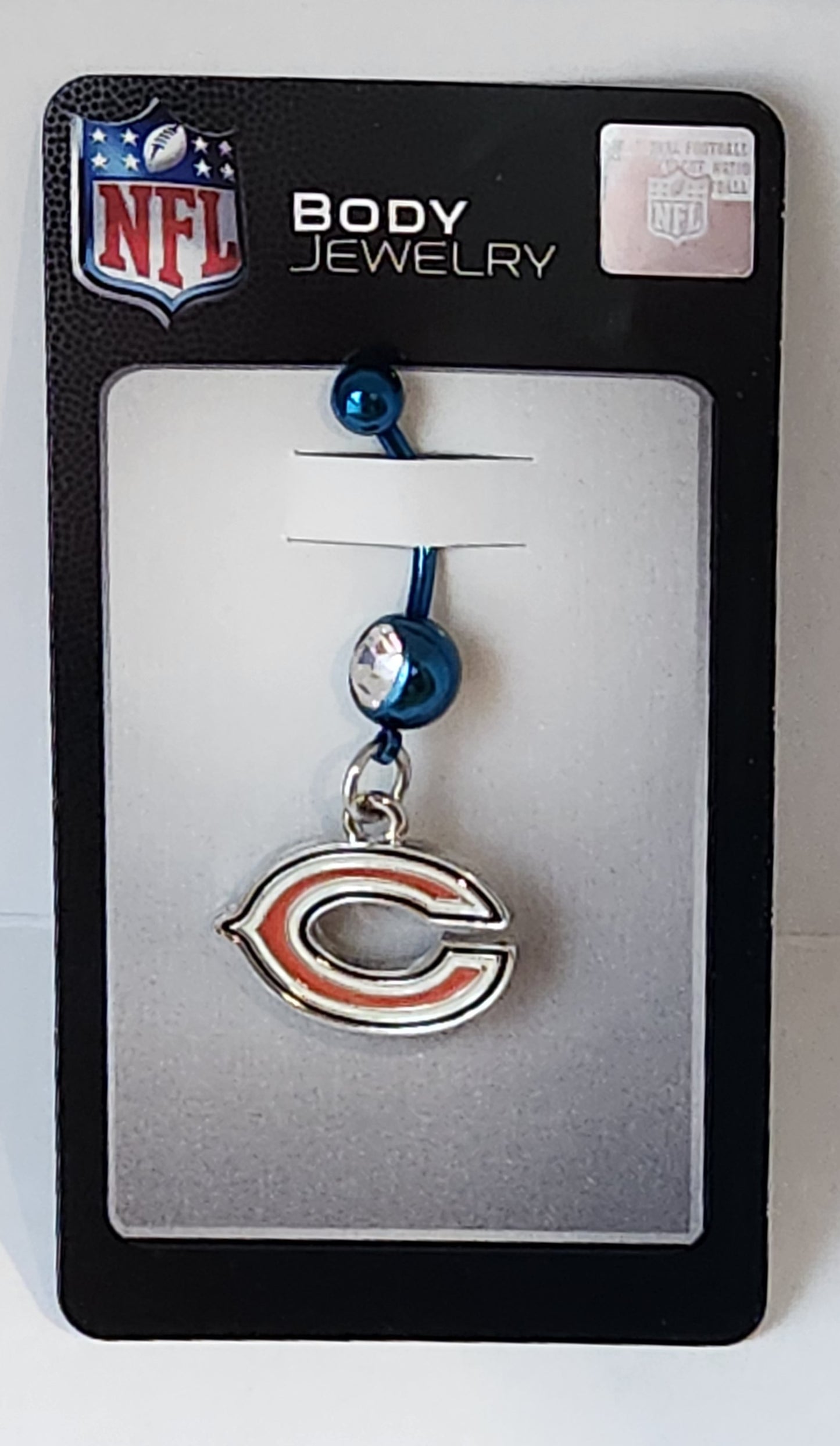 Chicago Bears Dangle Navel Belly Ring with Team Logo Charm NFL