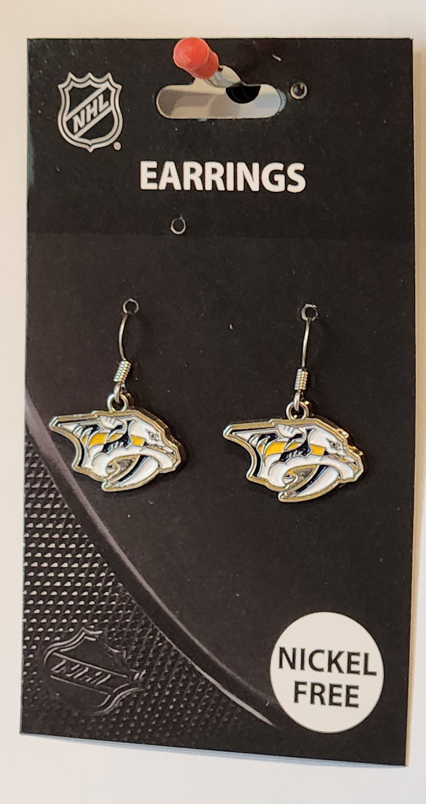 Nashville Predators Dangle Earrings (Chrome) NHL (Copy)