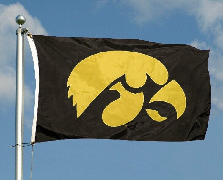 Iowa Hawkeyes 3' x 5' Flag (Two Sided Nylon Appliqued) NCAA
