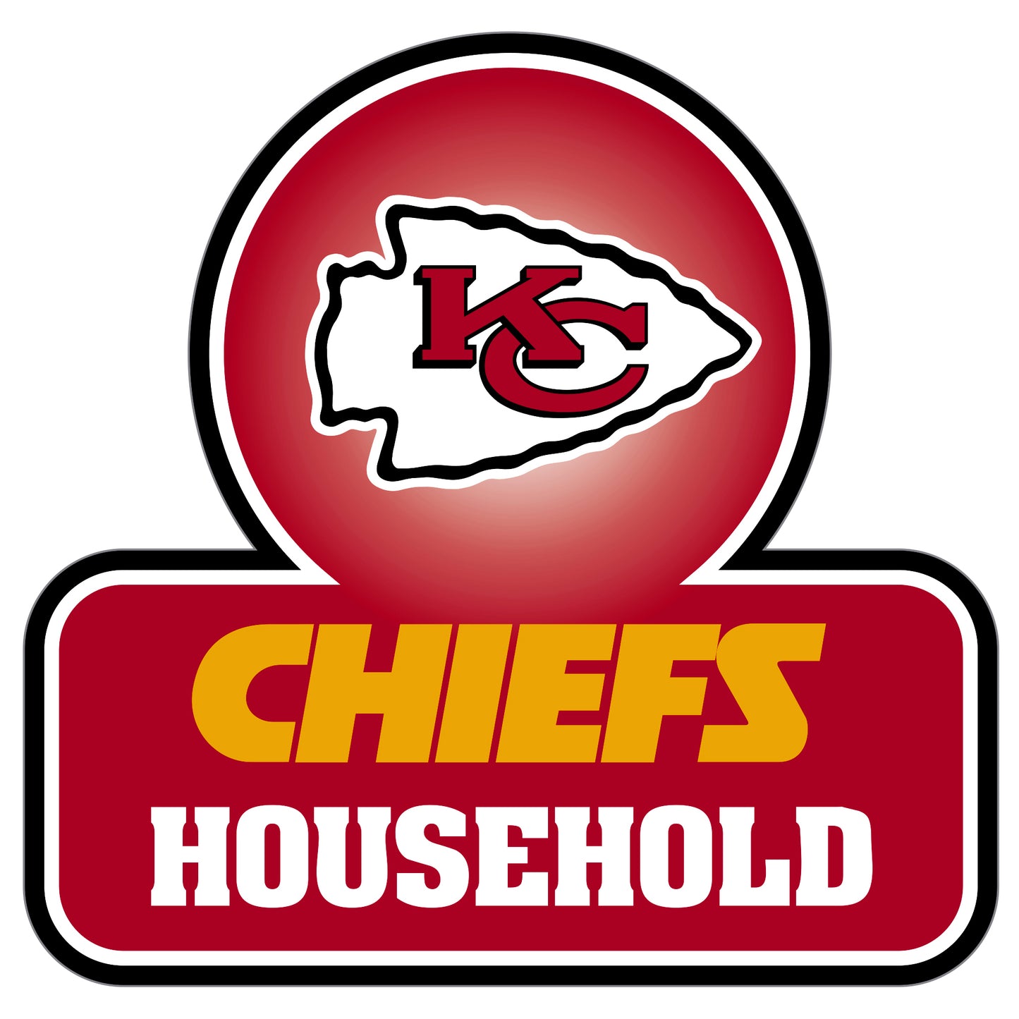 Kansas City Chiefs Household Vinyl Auto or Flat Surface Decal NFL