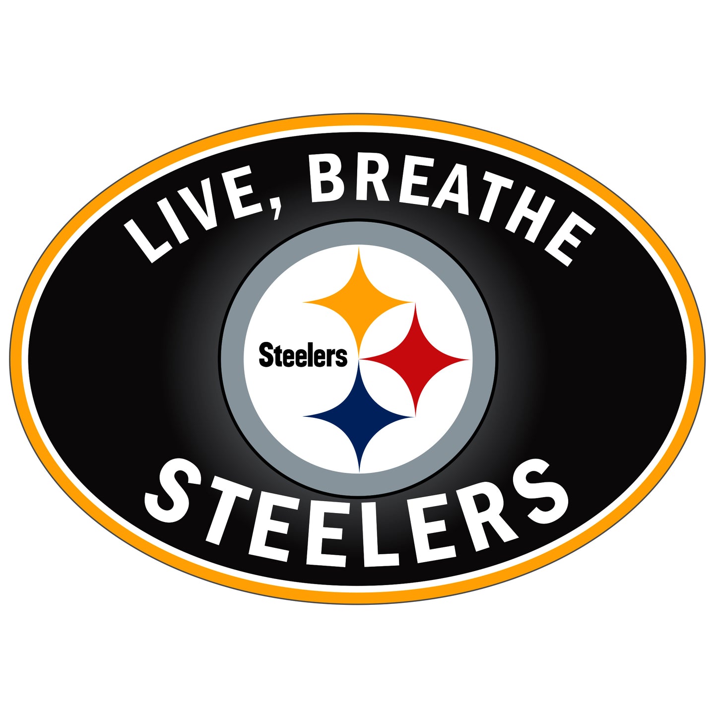 Pittsburgh Steelers Live-Breath Vinyl Auto or Flat Surface Decal (NFL)