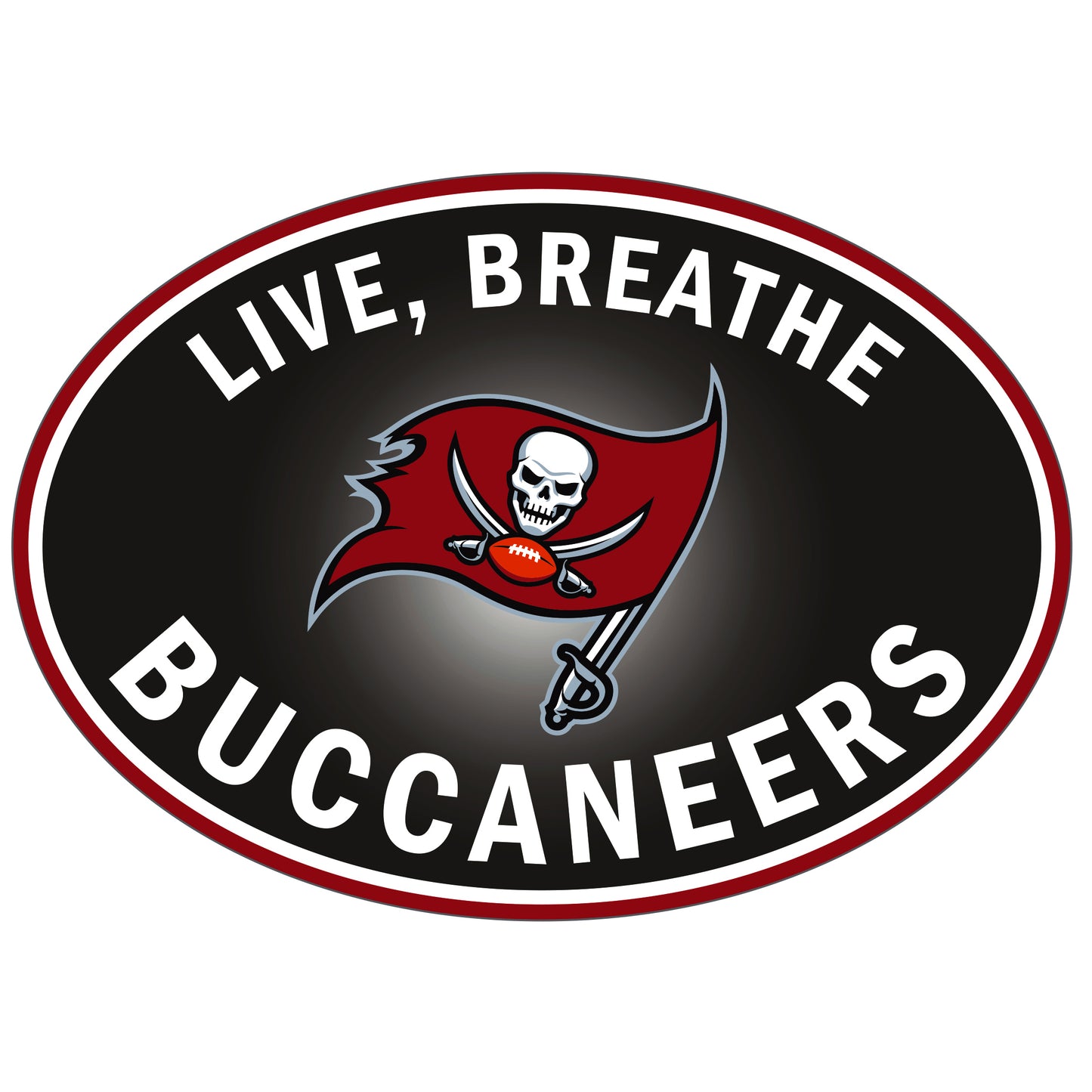 Tampa Bay Buccaneers Live-Breath Vinyl Auto or Flat Surface Decal (NFL)