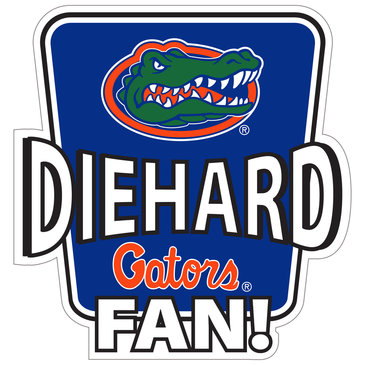 Florida Gators Die-Hard Fan Vinyl Auto or Flat Surface Decal NCAA