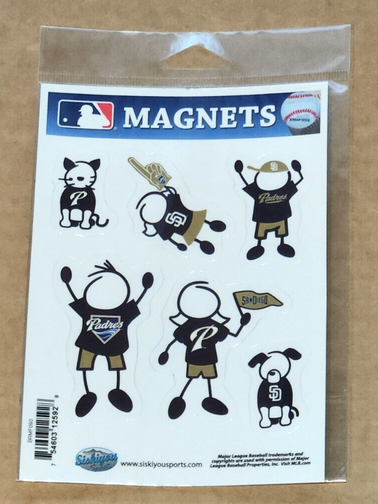 San Diego Padres Family Magnets (set of 6) MLB Baseball